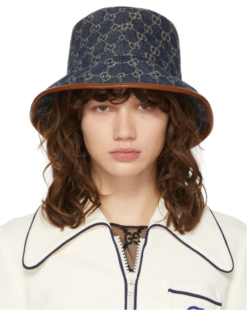 GUCCI BLUE DENIM BUCKET HAT