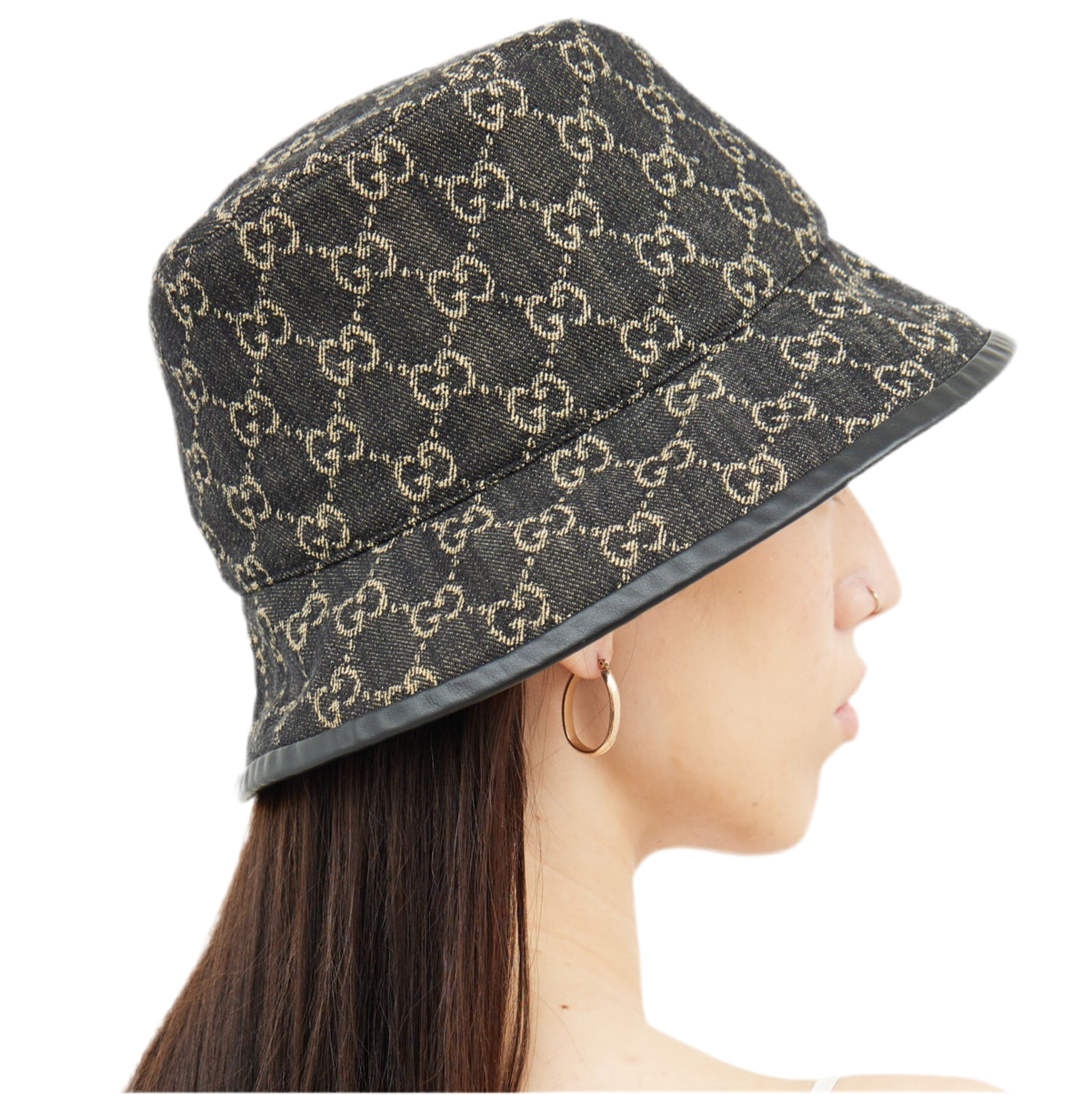 GUCCI BLACK DENIM BUCKET HAT